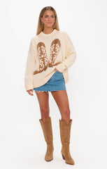 Stay Awhile Sweater ~ Cowboy Boot Knit