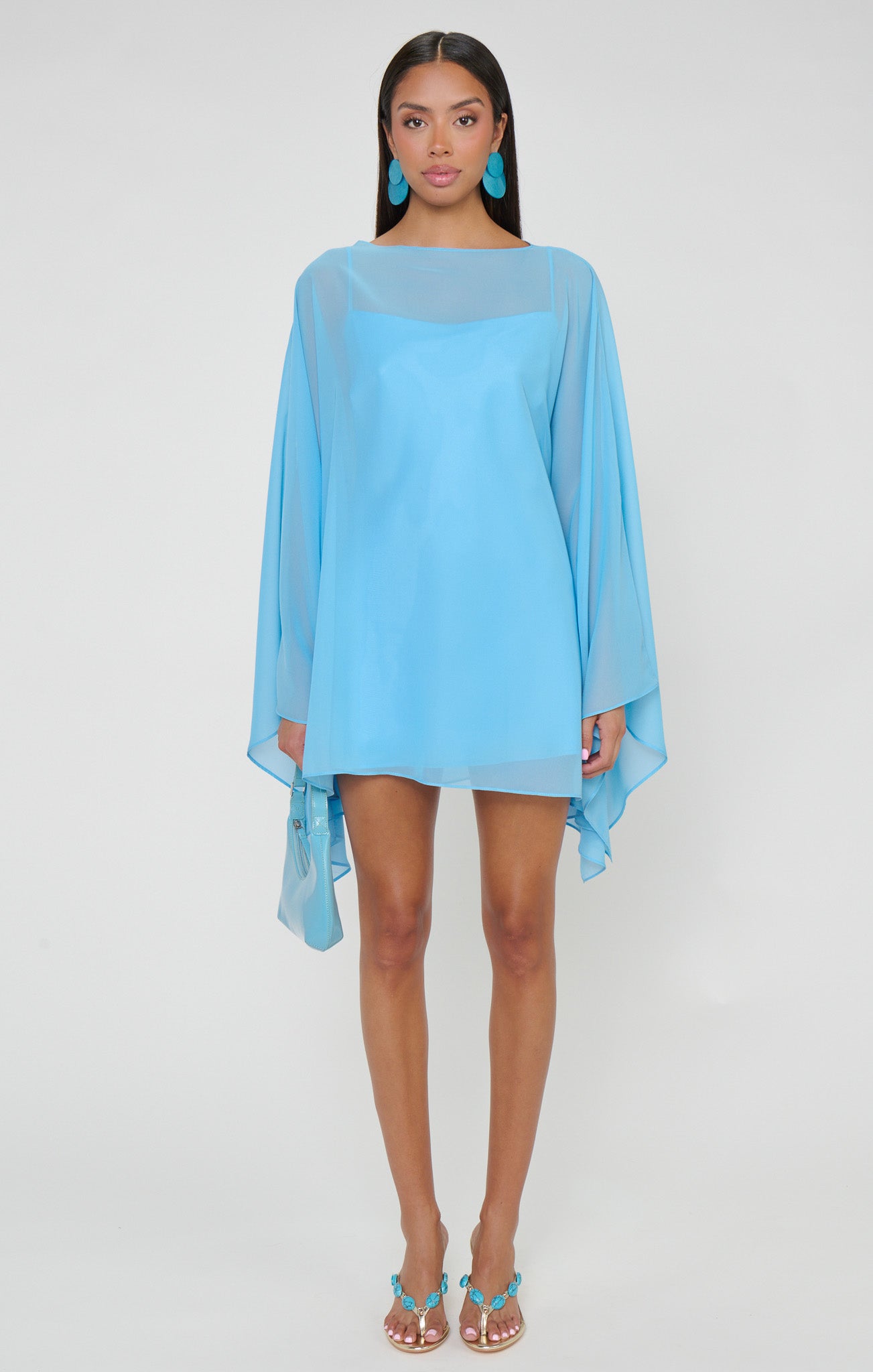 Olsen Mini Dress ~ Baby Blue Chiffon