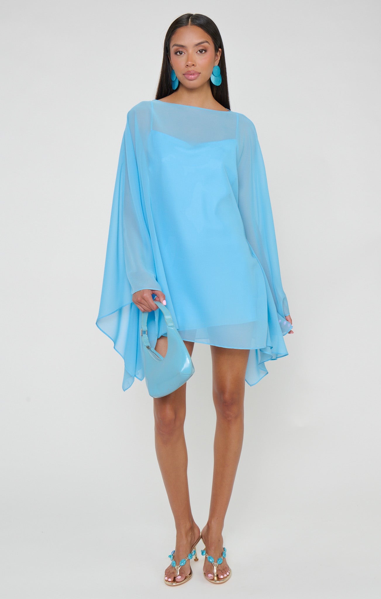 Olsen Mini Dress ~ Baby Blue Chiffon