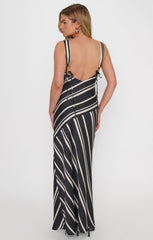 Mira Dress ~ Onyx Stripe