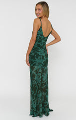 Chantelle Maxi Dress ~ Pine Green Paisley