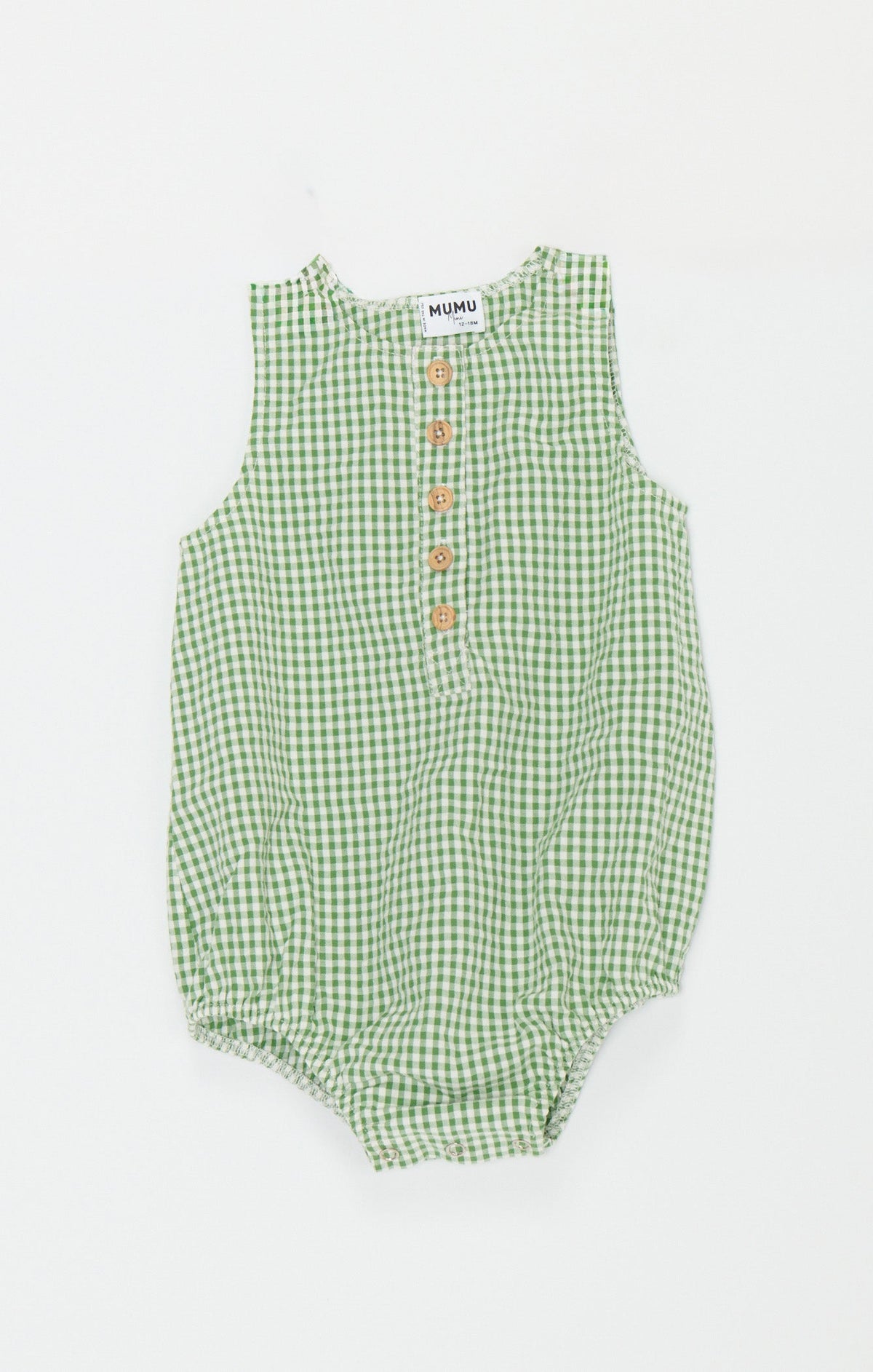Rowan Onesie ~ Field Green Gingham