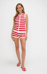 Devin Tank ~ Red Stripe Delight Knit
