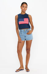 Milo Tank ~ Navy Flag Knit