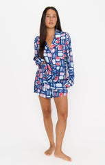 Beauty Sleep PJ Set ~ Navy Salty Sardines Silky