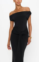 Winona Wrap Maxi Dress ~ Black