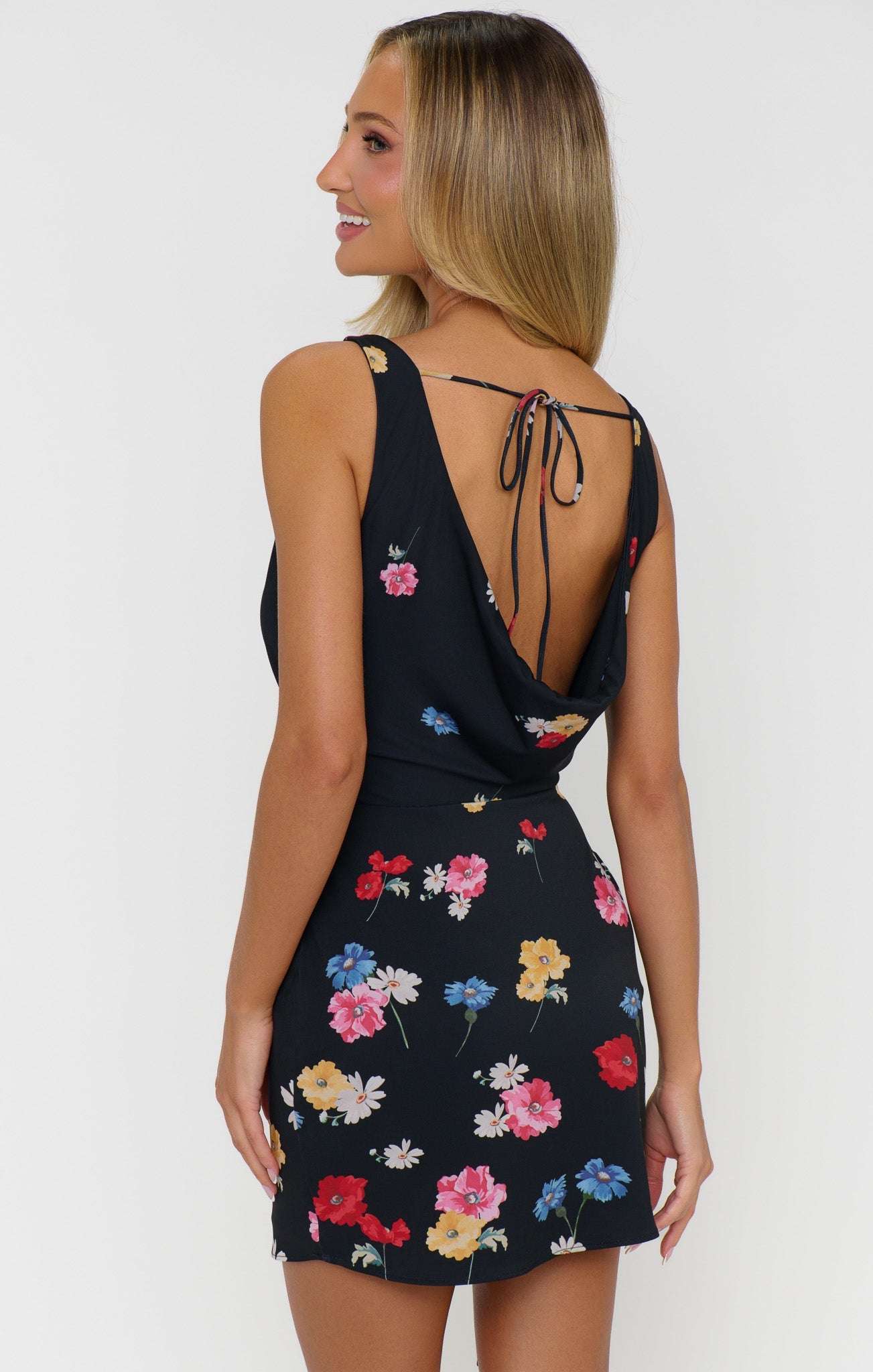 Callie Cowl Dress ~ Falling Floral