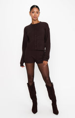 Throw On Shorts ~ Chocolate Cable Knit