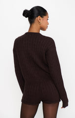Throw on Cardigan ~ Chocolate Cable Knit