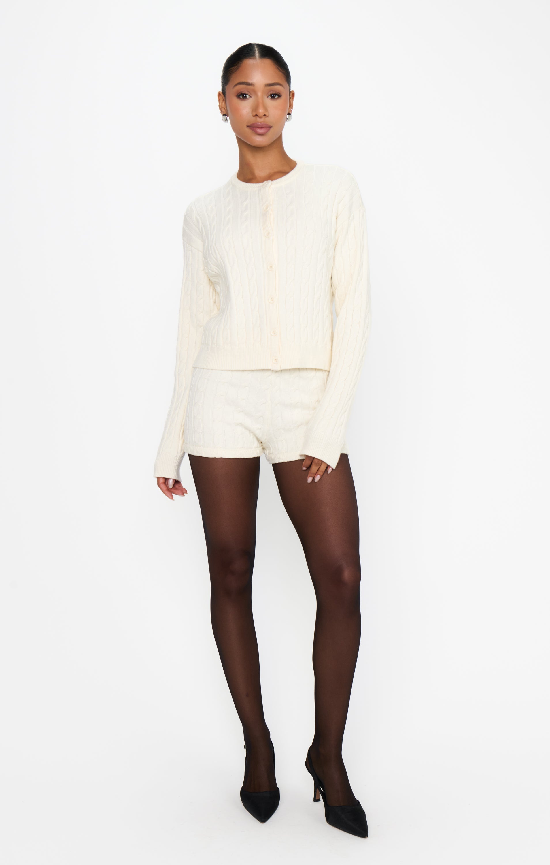 Throw on Cardigan ~ Snow Cable Knit