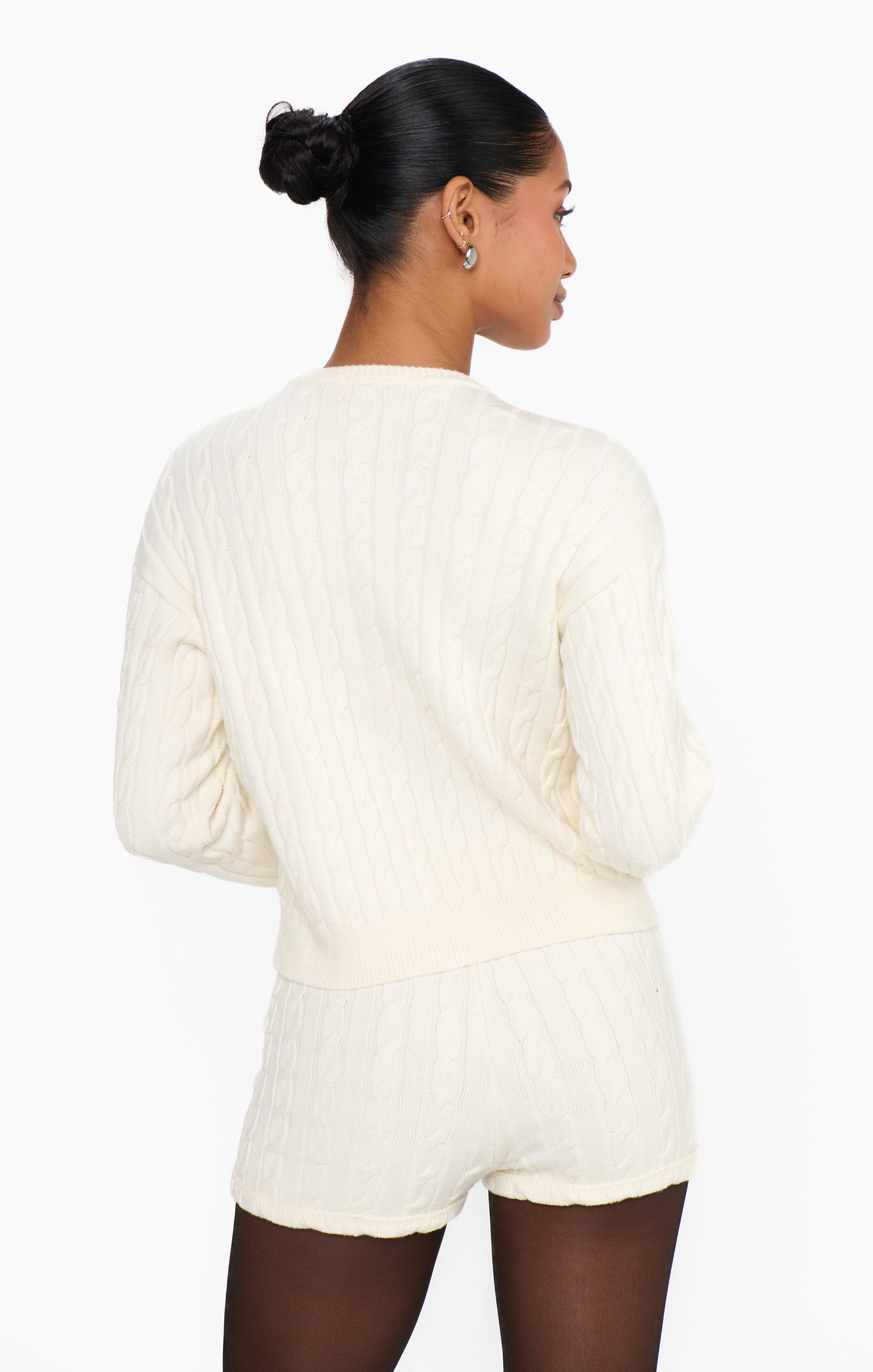 Throw on Cardigan ~ Snow Cable Knit