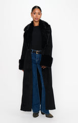 Checkroom Coat ~ Black with Faux Fur