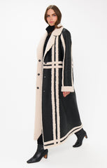 Swiss Alps Coat ~ Black Faux Leather with Sherpa