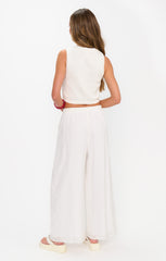 Kick Back Pants ~ White Linen