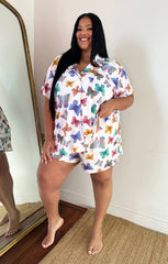Sunday Morning PJ Set ~ Rainbow Butterflies Knit