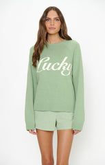 Off Duty Sweater ~ Lucky Graphic Knit