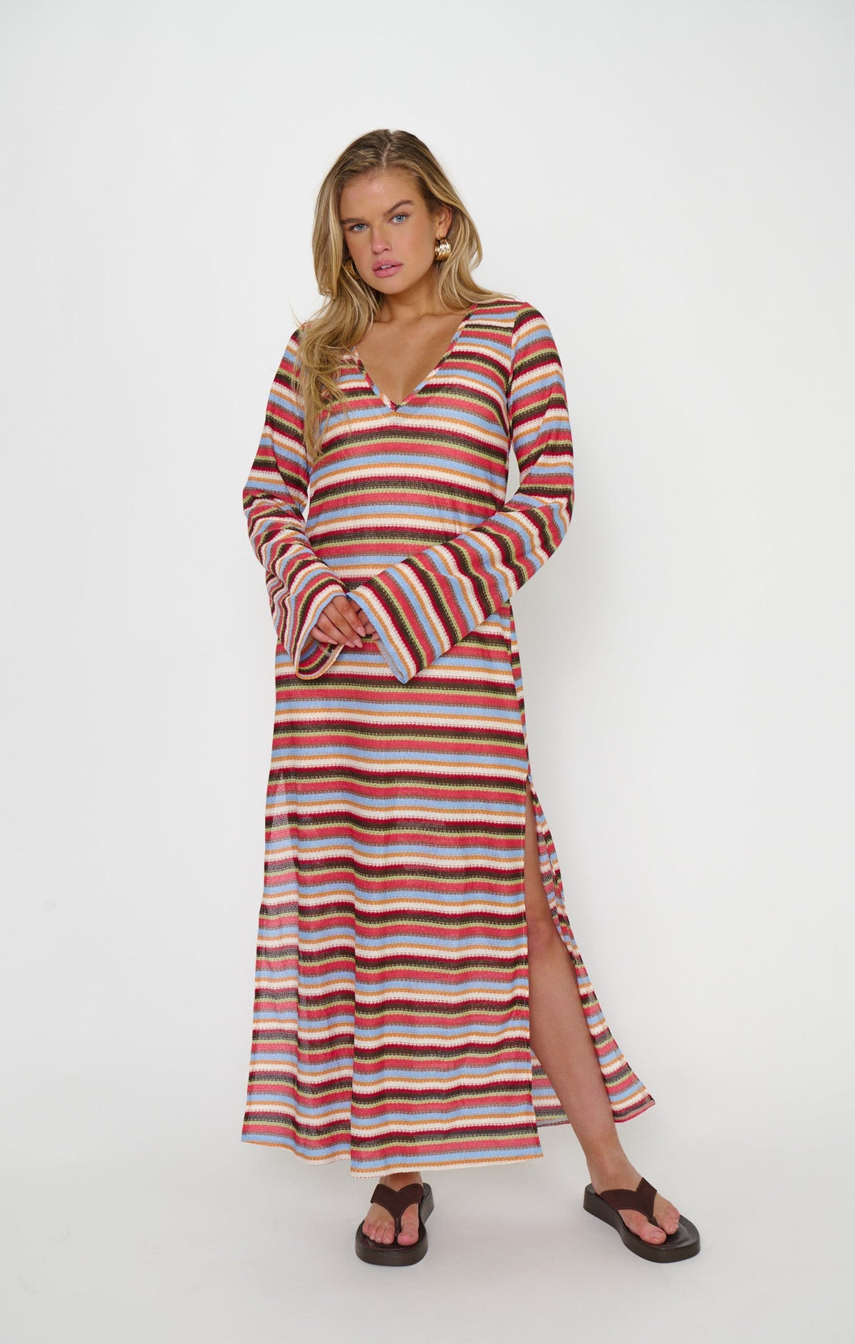 Staycation Coverup ~ Sunkissed Stripe Knit