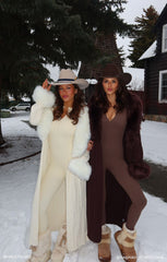Stormi Cardigan ~ Chocolate Cable Knit with Faux Fur