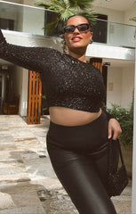 Last Call Top ~ Midnight Glitz Sequins