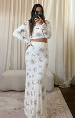 RSVP Skirt ~ White Celestial Sequins