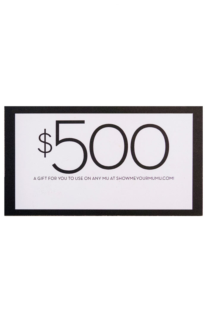 Mumu Gift Card ~ $500