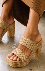 Matisse Gem Platform Heel ~ Cognac