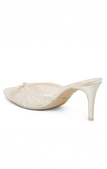 Dolce Vita Emit Heel ~ Soft White Beaded Mesh