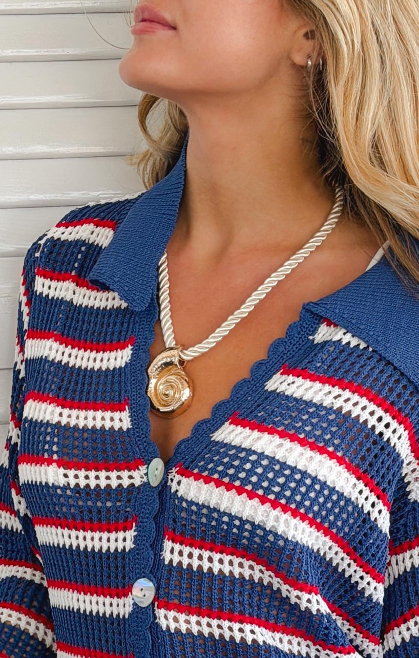 Seashell Rope Necklace ~ Gold